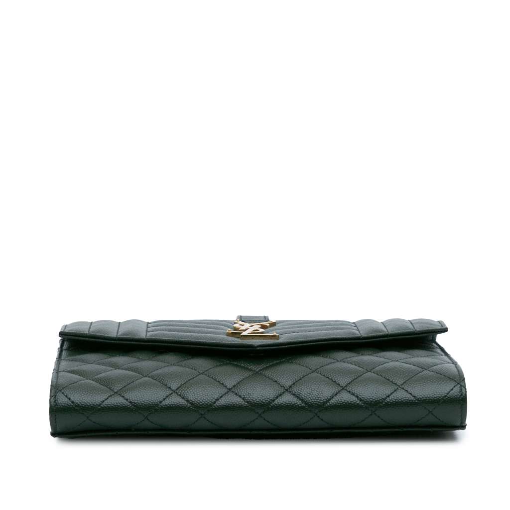Saint Laurent Grain De Poudre Triquilt Monogram Envelope Clutch - 3