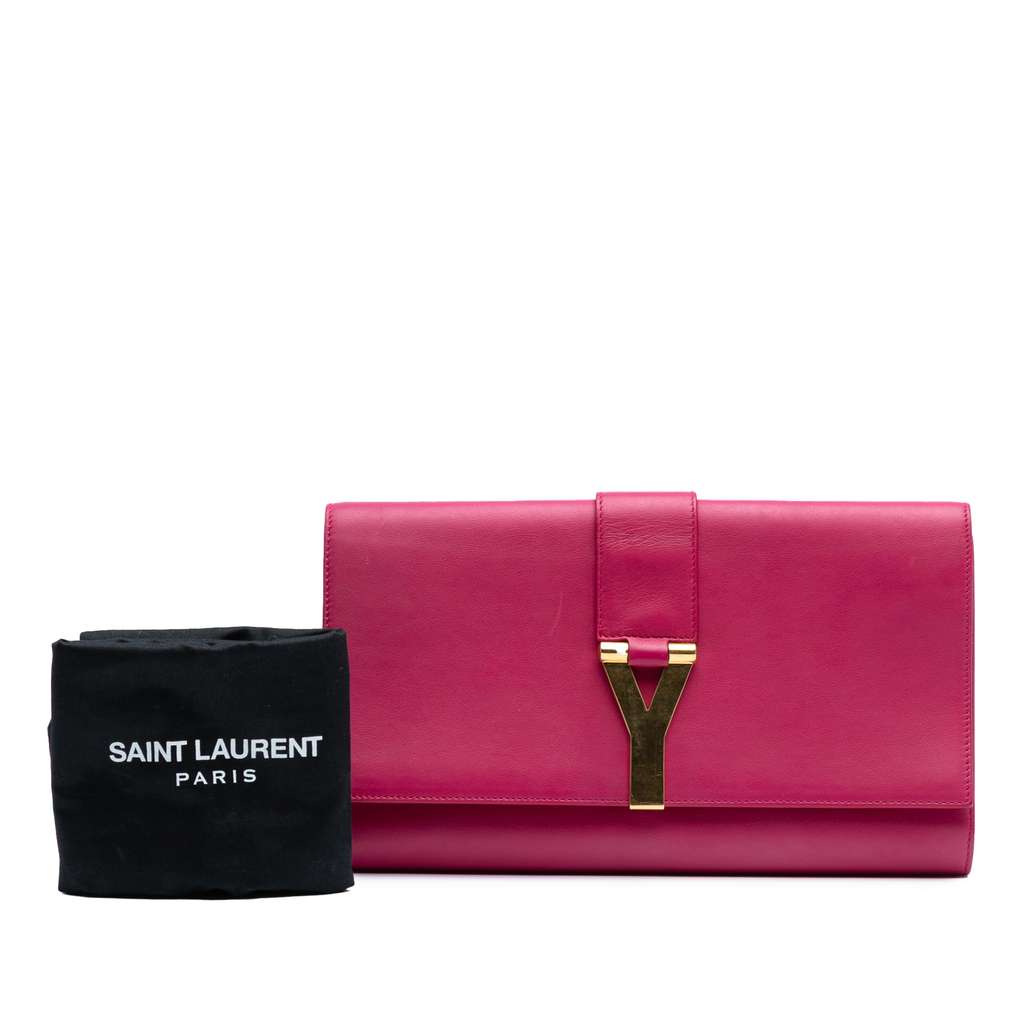 Saint Laurent Leather Chyc Ligne Clutch - Image 10
