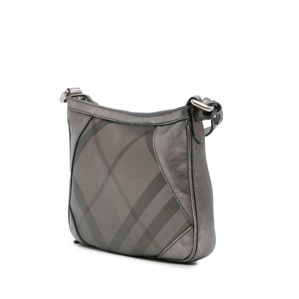Burberry Shimmer Check Coated Canvas Crossbody - Back view