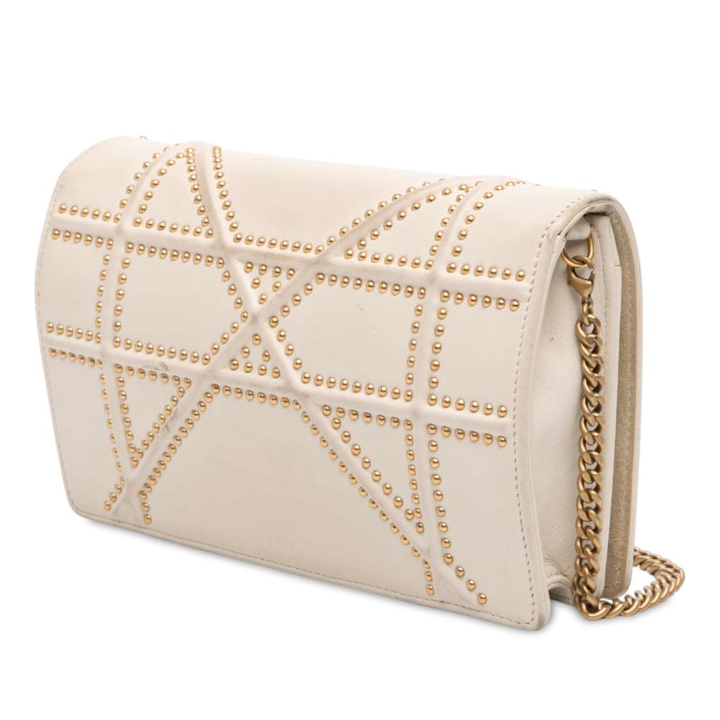 Dior Studded Lambskin Diorama Wallet on Chain - Back view