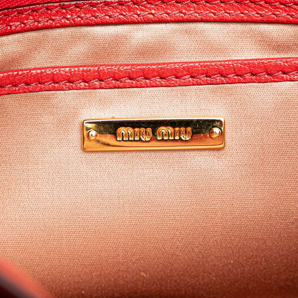 Miu Miu Goatskin Madras Satchel - 4
