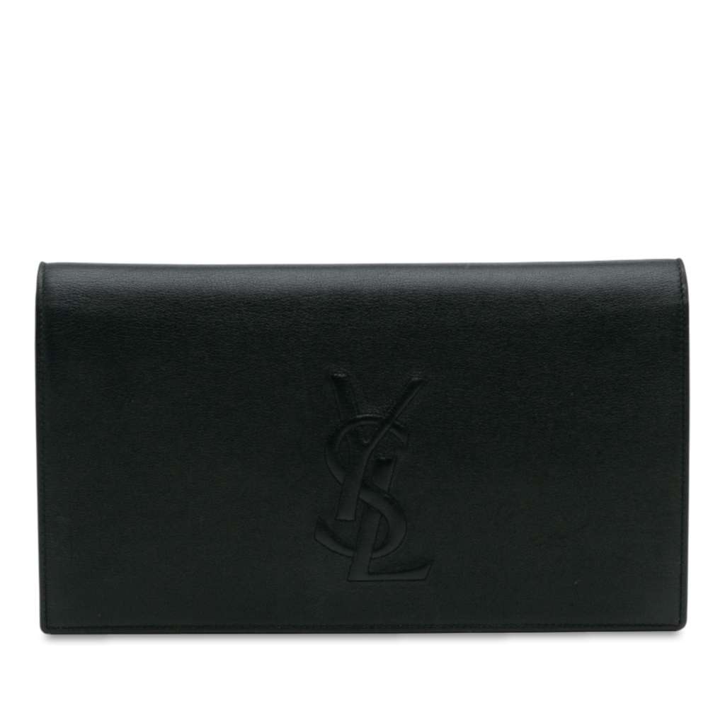 Saint Laurent Large Calfskin Monogram Belle De Jour Clutch
