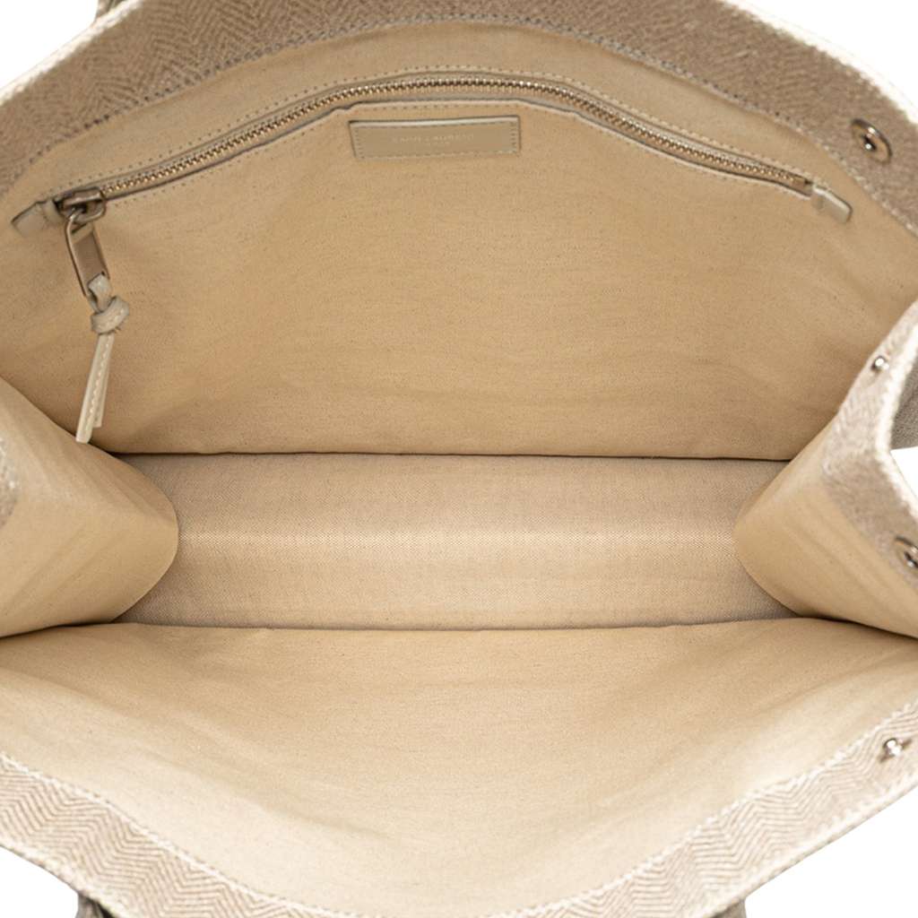 Saint Laurent Canvas Rive Gauche North South Tote - 4