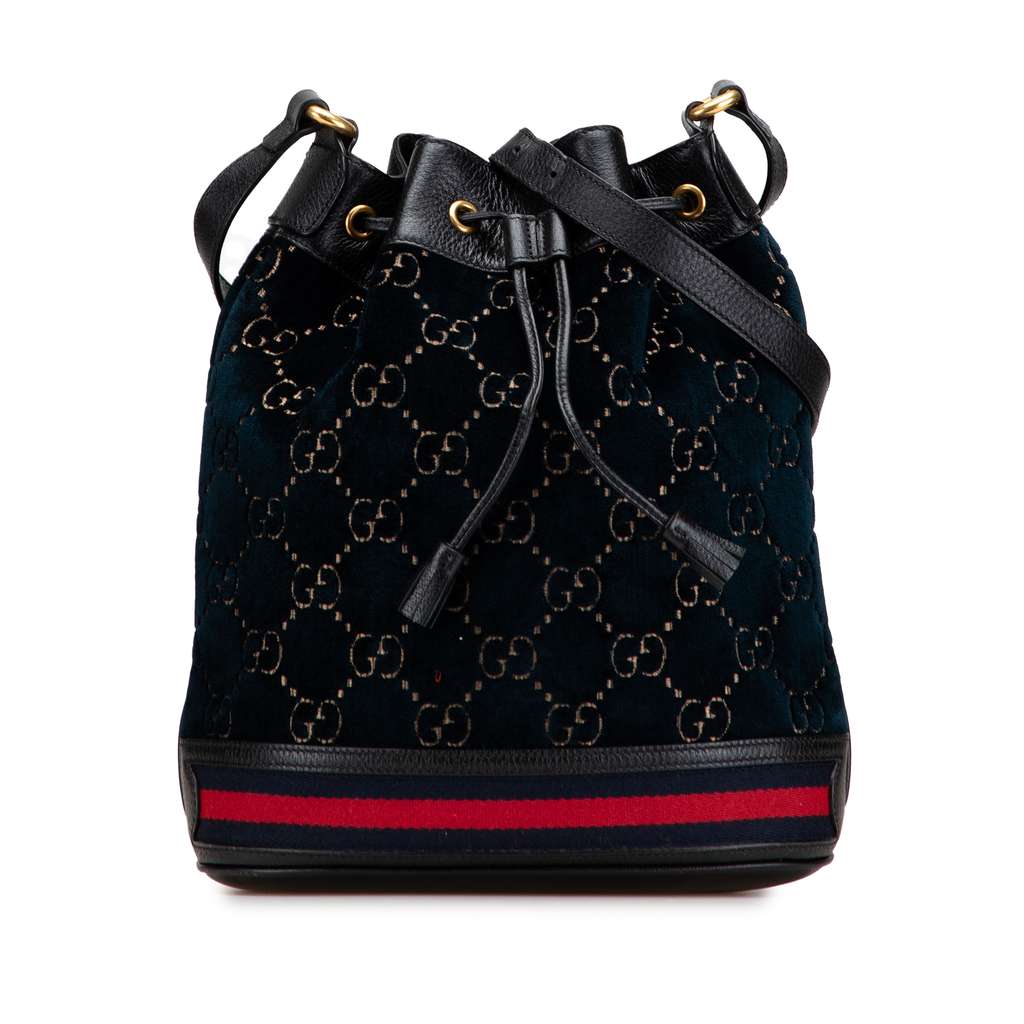 Gucci GG Velvet Web Bucket