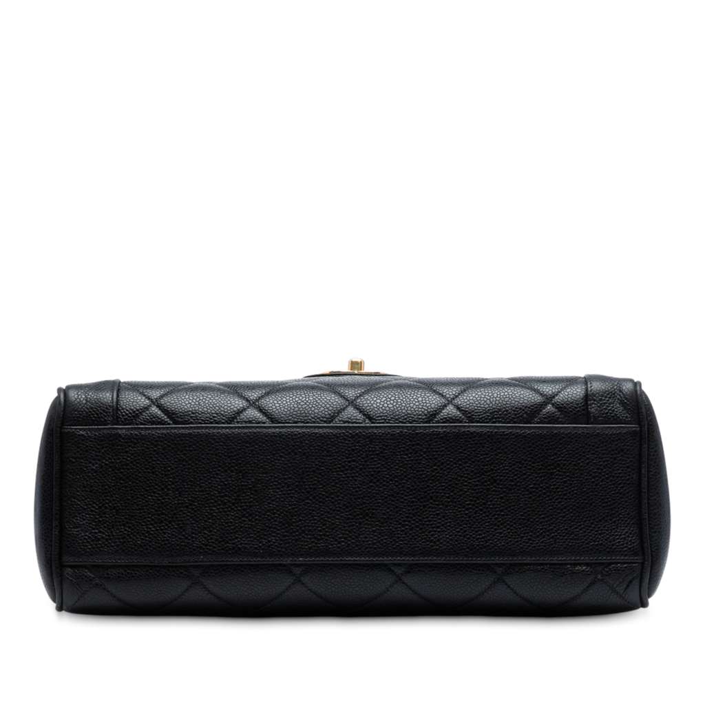 Chanel Jumbo CC Quilted Caviar Kelly Top Handle Bag - Image 6