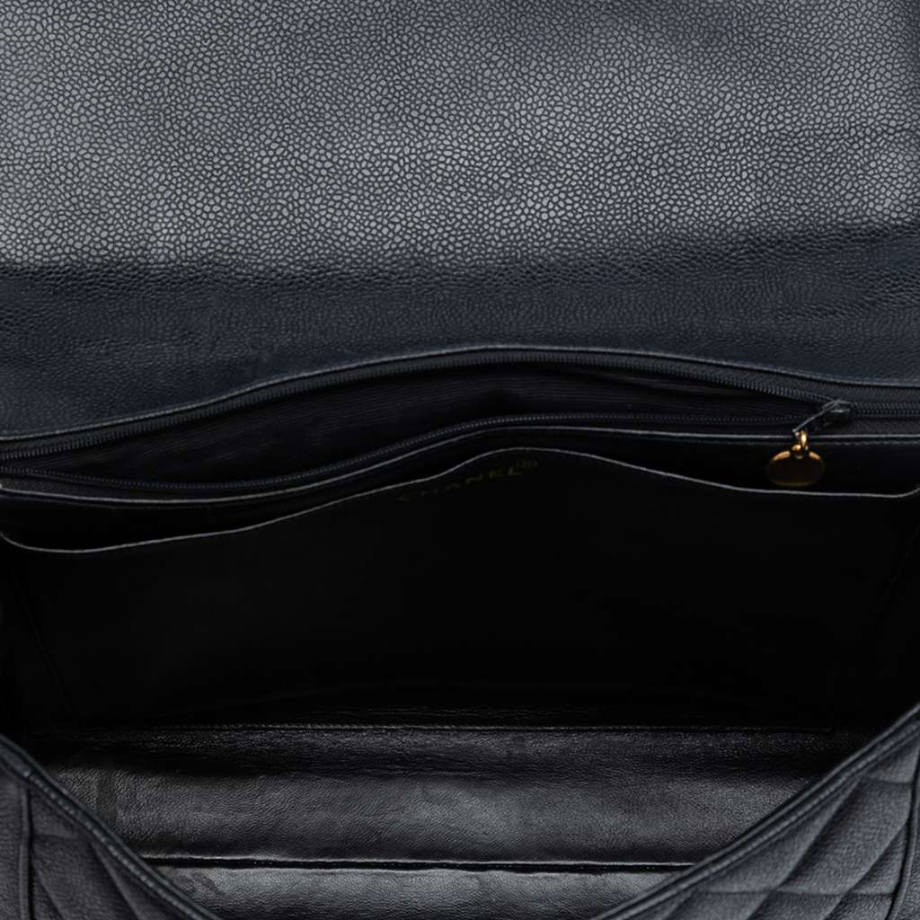 Chanel Jumbo CC Quilted Caviar Kelly Top Handle Bag - 4