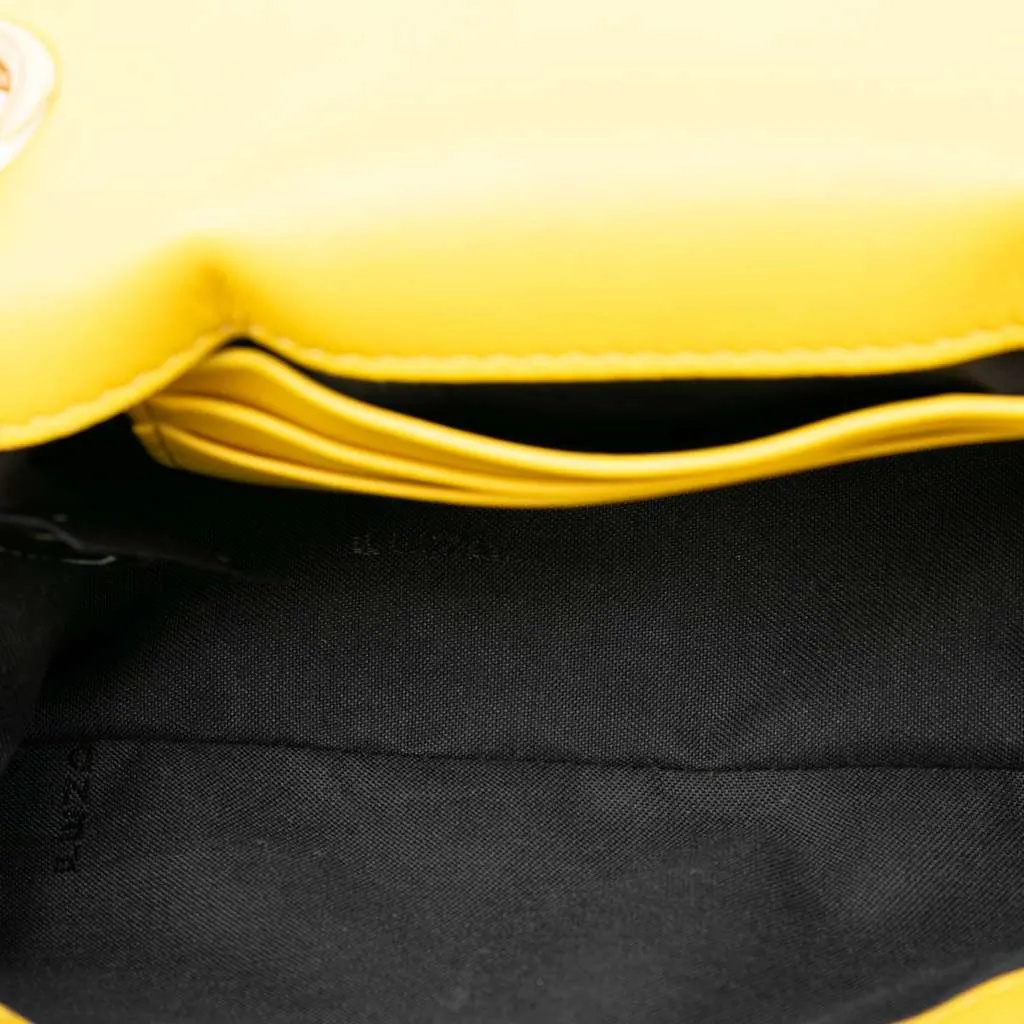 Fendi Mini Bicolor Nappa Apolo Chain Baguette Shoulder Bag Yellow Leather Very good - Model View