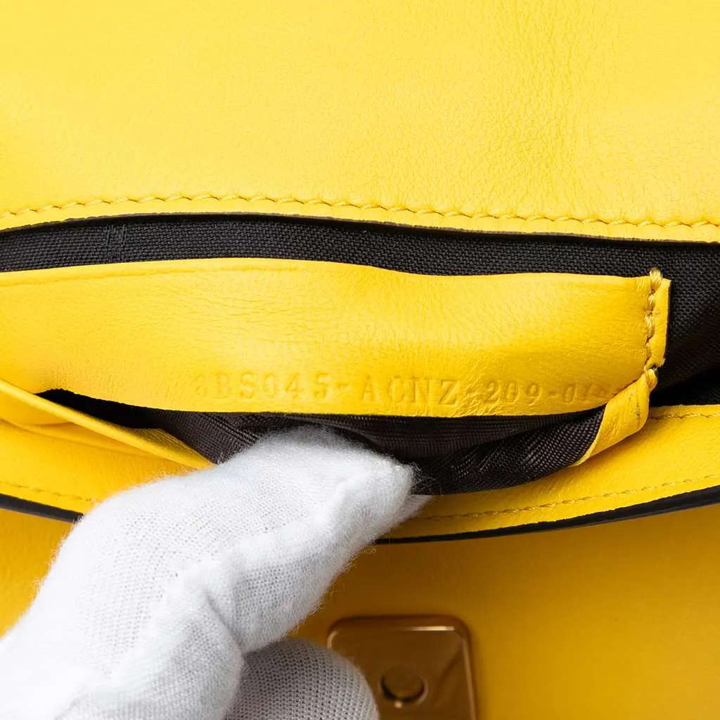 Fendi Mini Bicolor Nappa Apolo Chain Baguette Shoulder Bag Yellow Leather Very good - Box View