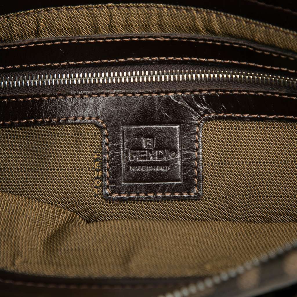 Fendi Zucca Canvas Shoulder Bag - Side view