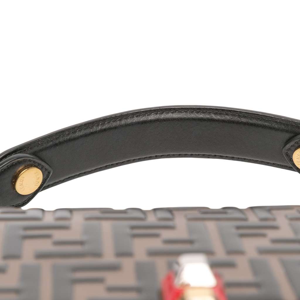 Fendi Medium FF 1974 Embossed Leather Kan I Satchel - Image 12