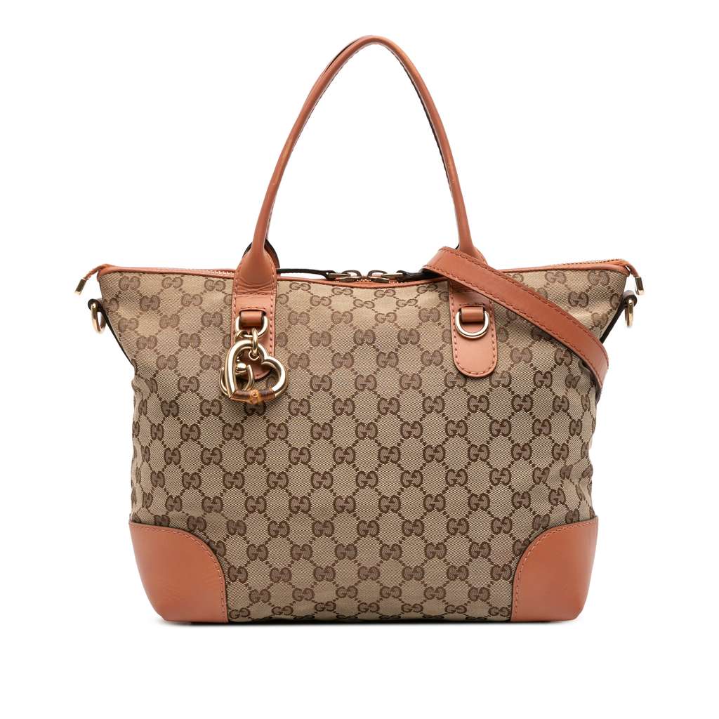 Gucci GG Canvas Heart Bit Satchel