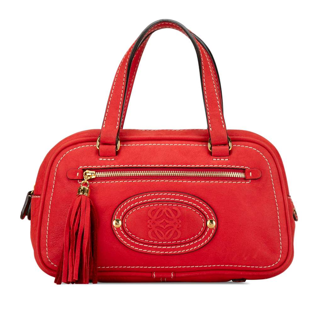 Loewe Leather Anagram Tassel Handbag