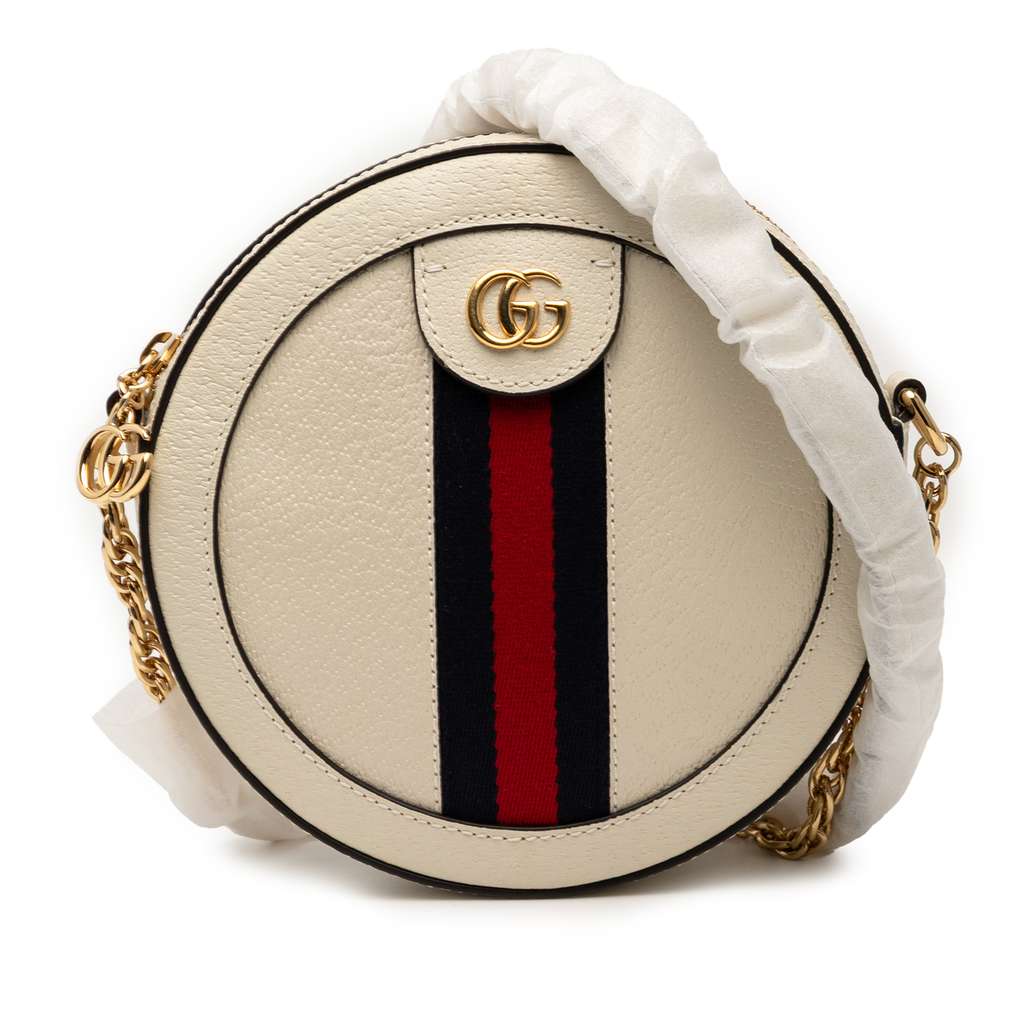 Gucci Mini Leather Ophidia Round Crossbody