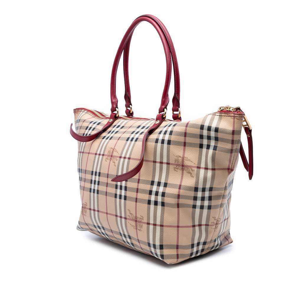 Burberry Medium Haymarket Check Coated Canvas Salisbury Tote - Back view