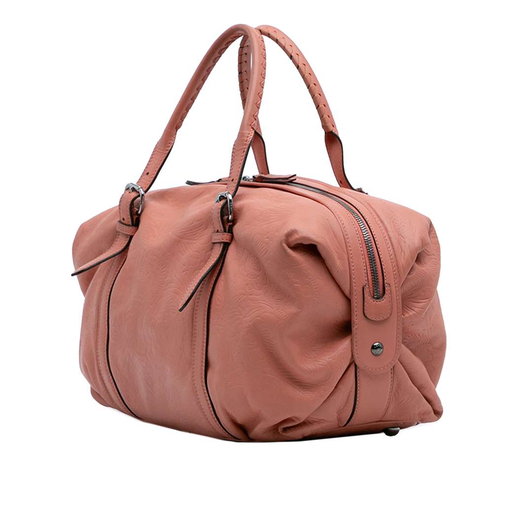 Loewe Embossed Leather Anagram Boston Bag - 2