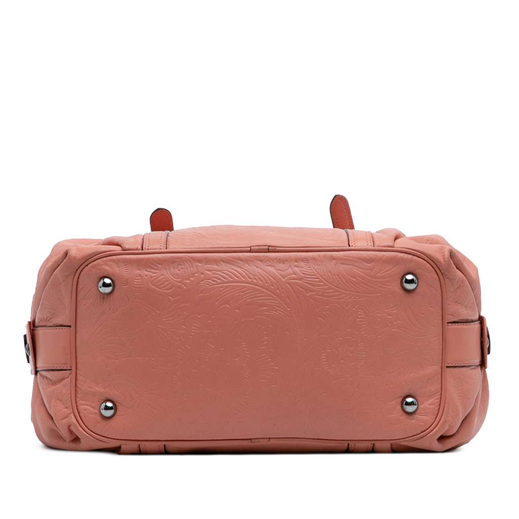 Loewe Embossed Leather Anagram Boston Bag - 3