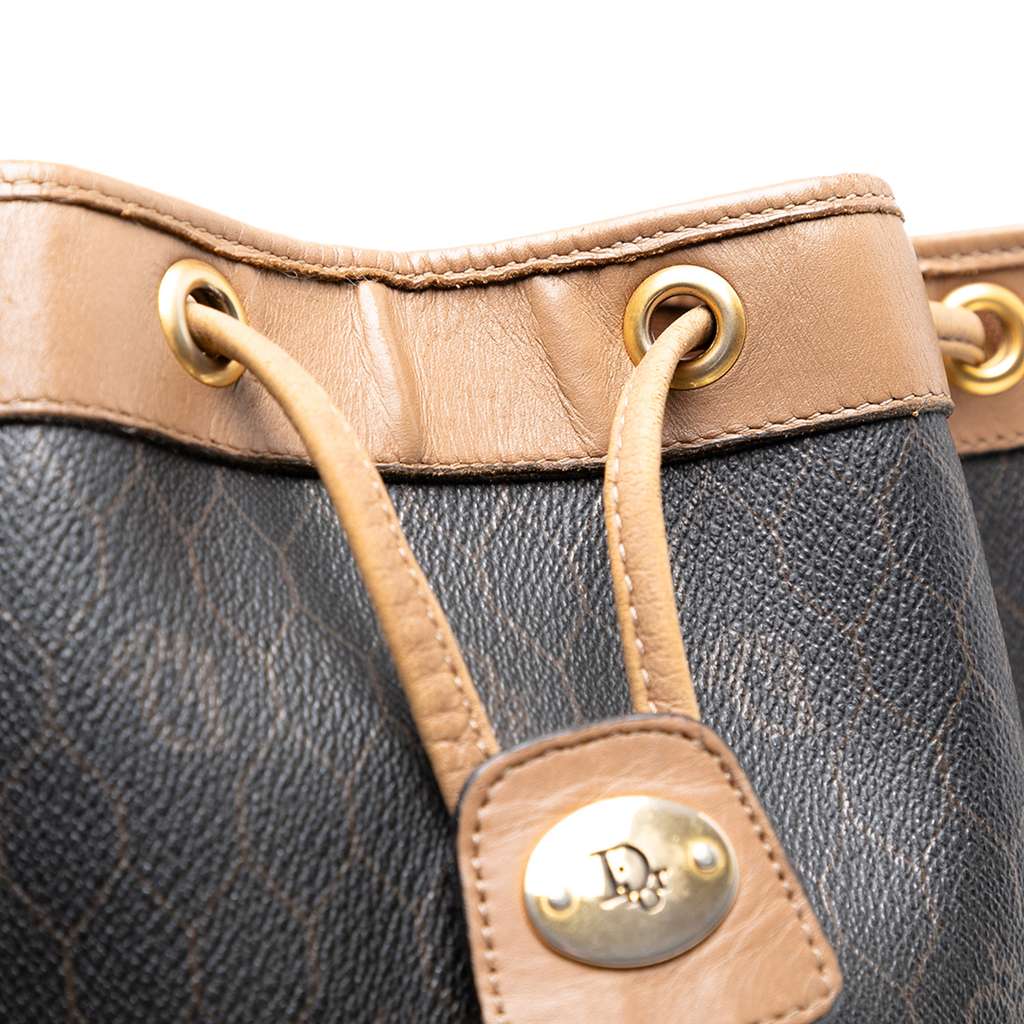 Dior Honeycomb Coated Canvas Drawstring Bucket Bag - Detail 1