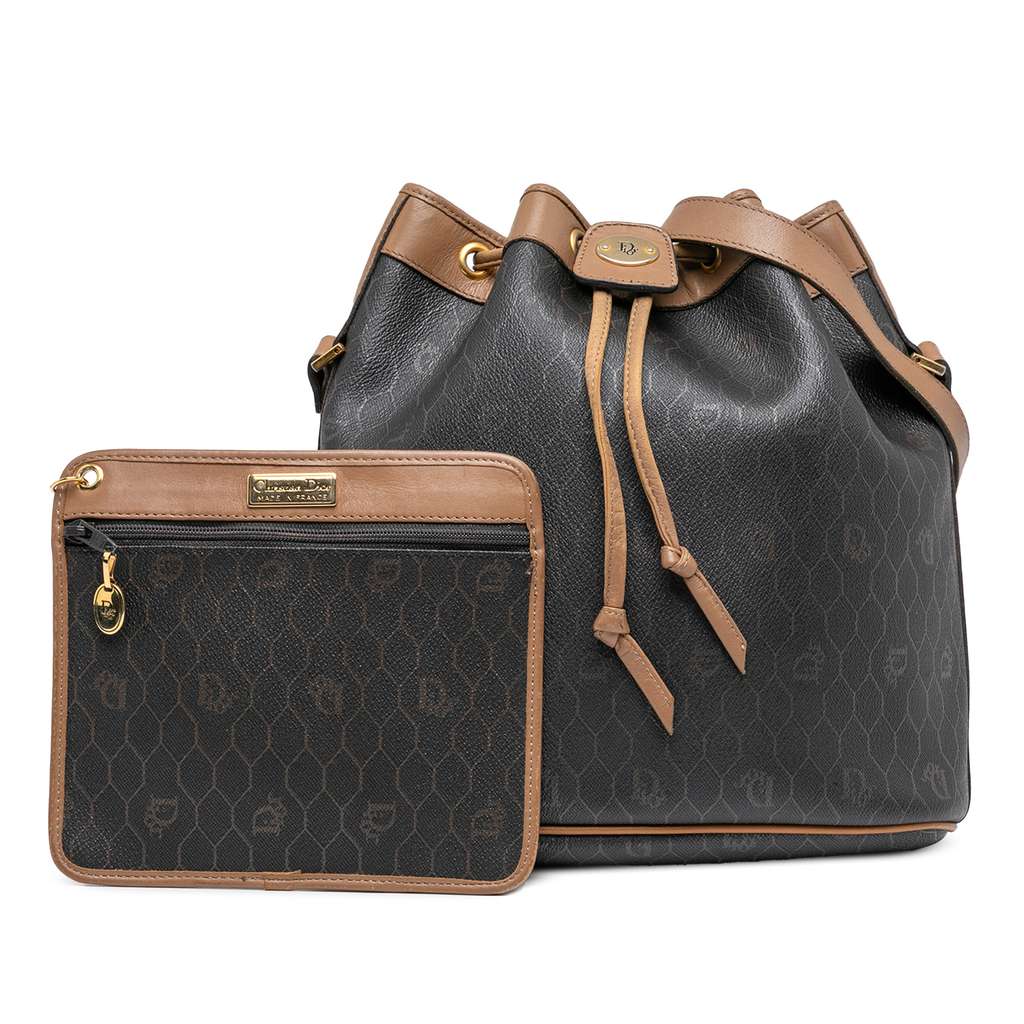 Dior Honeycomb Coated Canvas Drawstring Bucket Bag - Image 10