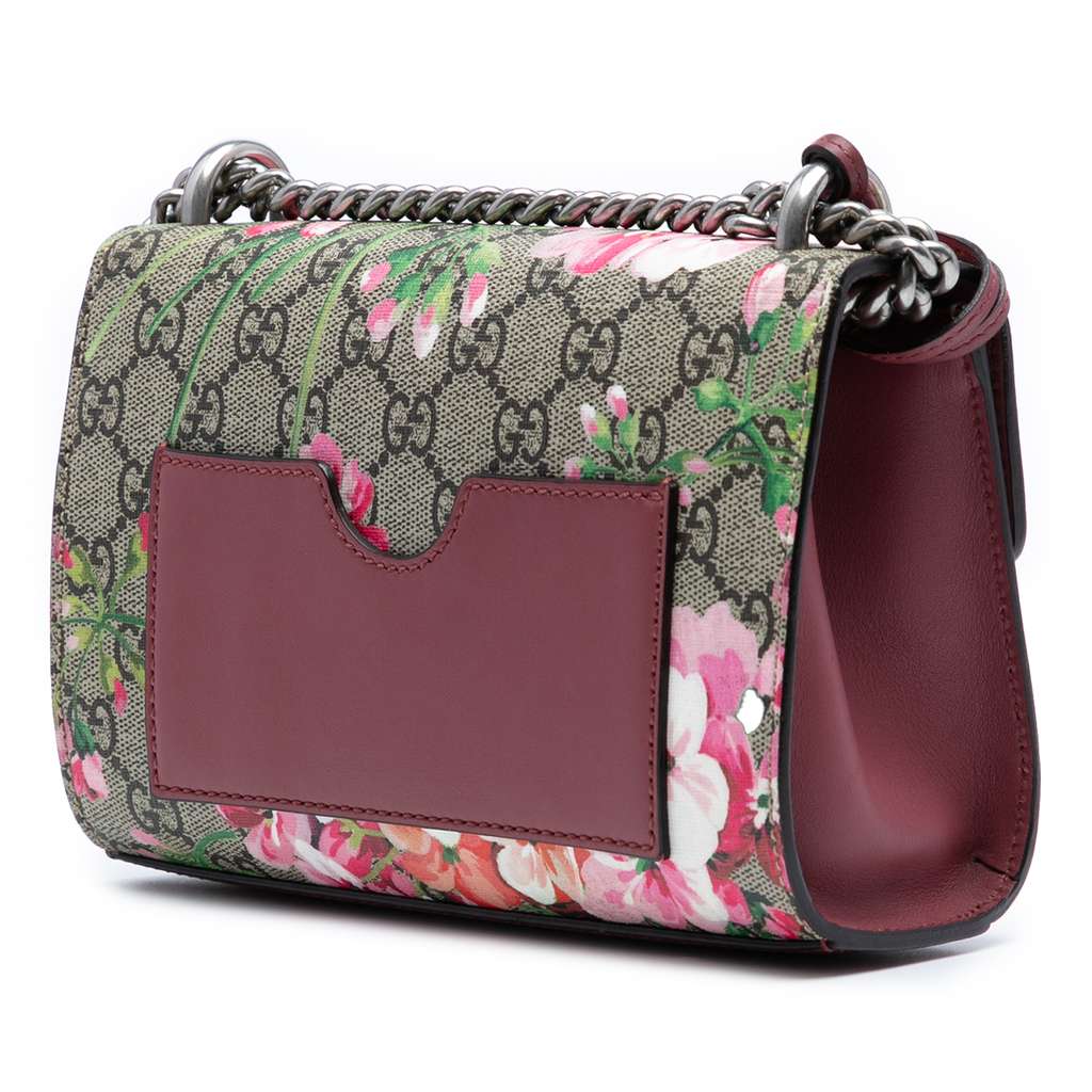 Gucci Small GG Supreme Blooms Padlock Crossbody - Back view