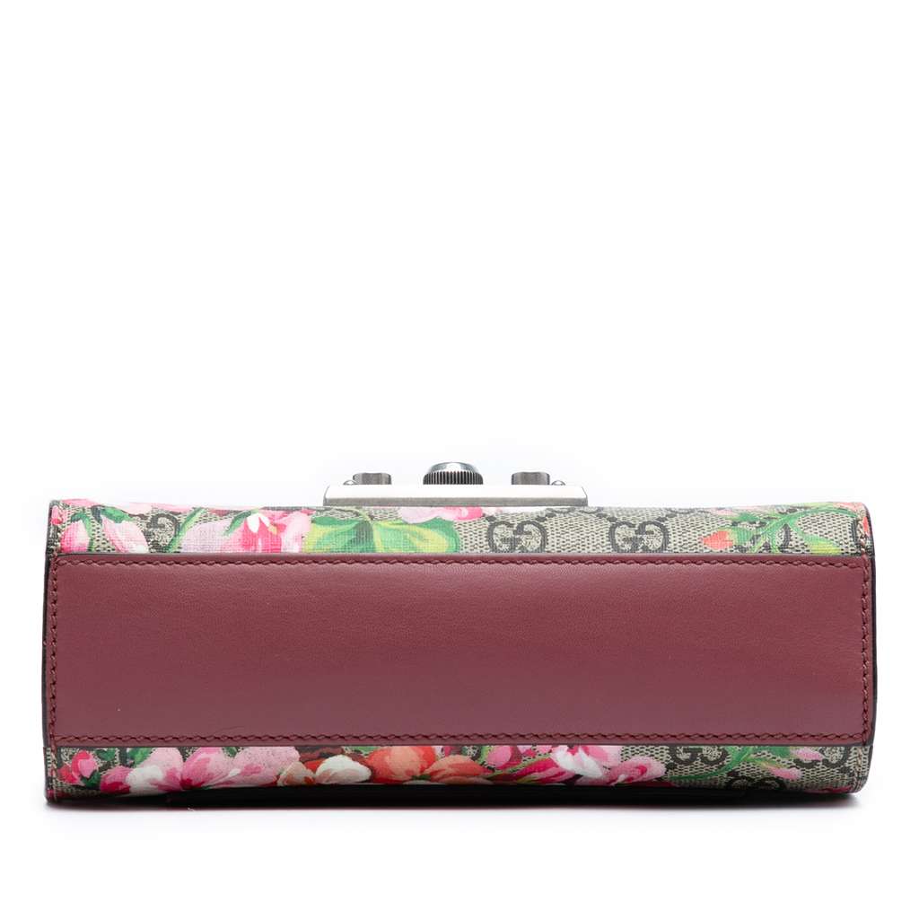 Gucci Small GG Supreme Blooms Padlock Crossbody - Image 6