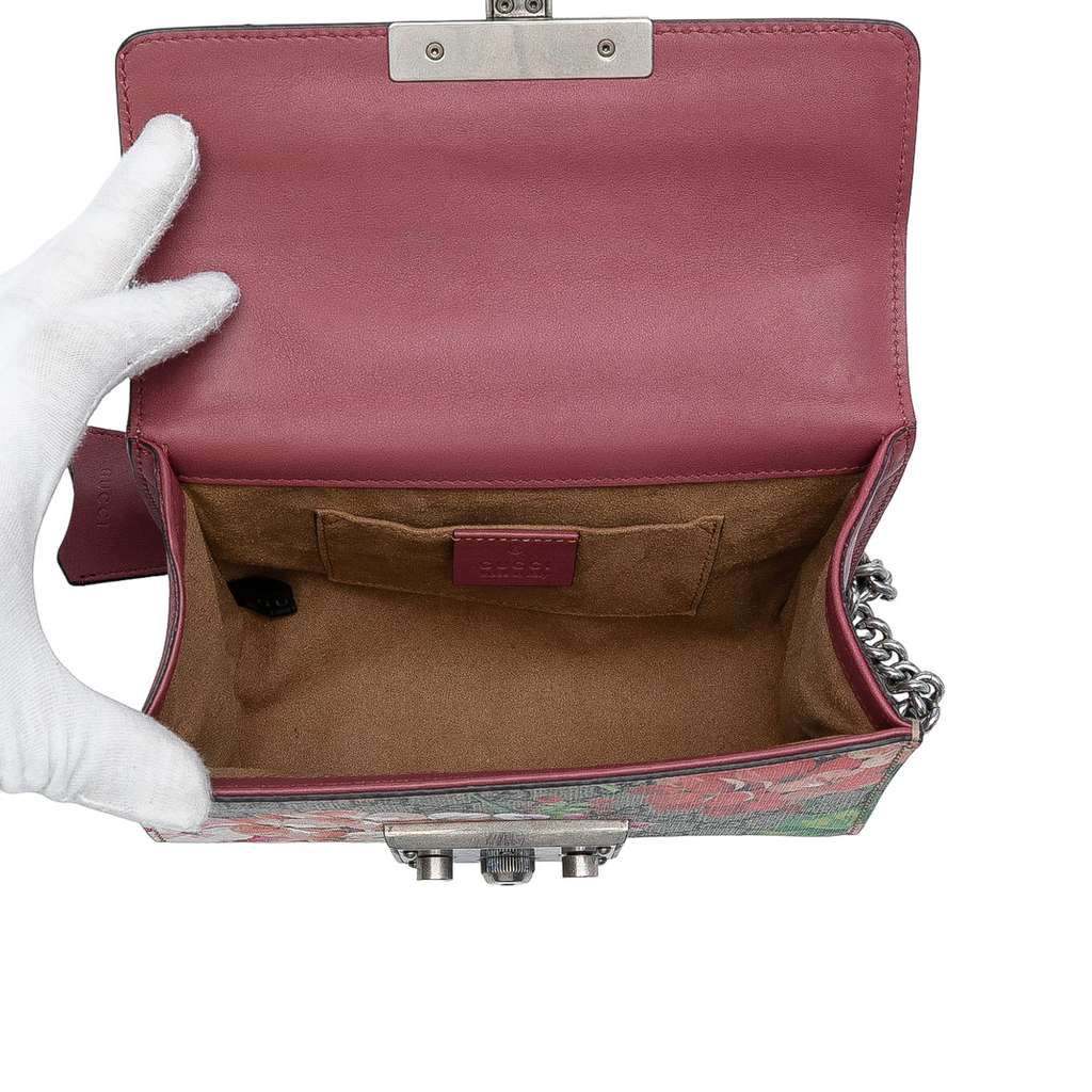 Gucci Small GG Supreme Blooms Padlock Crossbody - 4