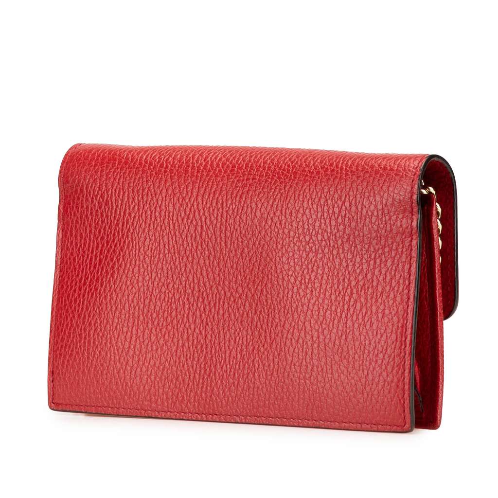 Gucci Leather Interlocking G Dollar Wallet on Chain - Back view