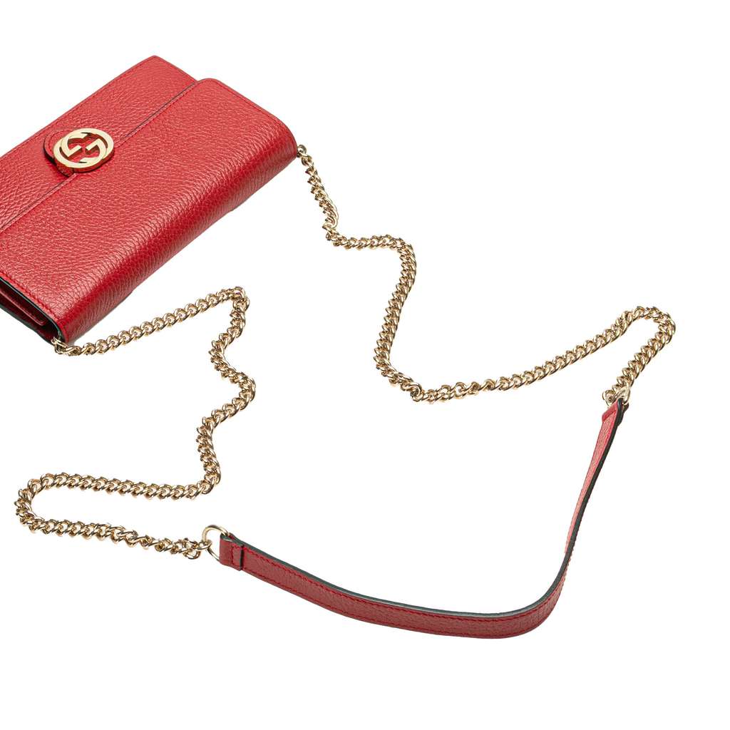 Gucci Leather Interlocking G Dollar Wallet on Chain - Image 14