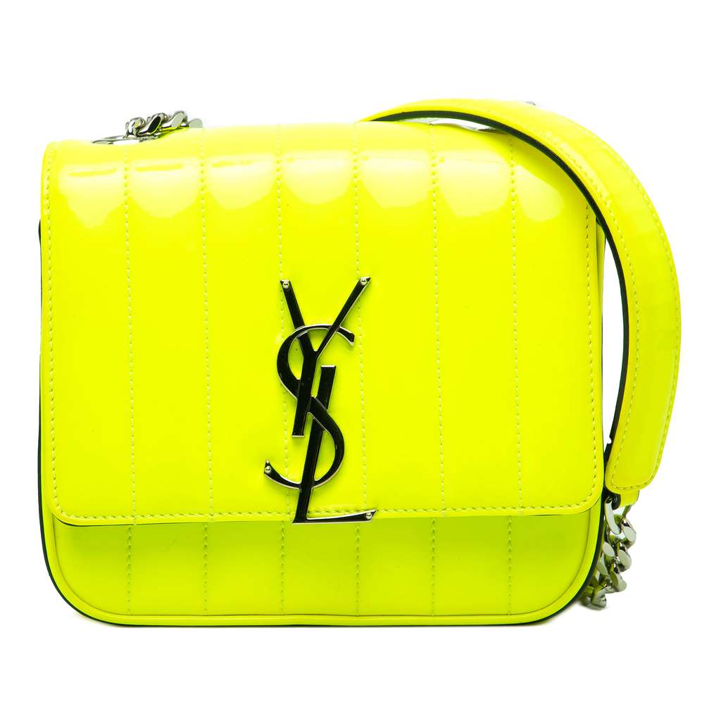 Saint Laurent Small Patent Monogram Vicky Chain Bag