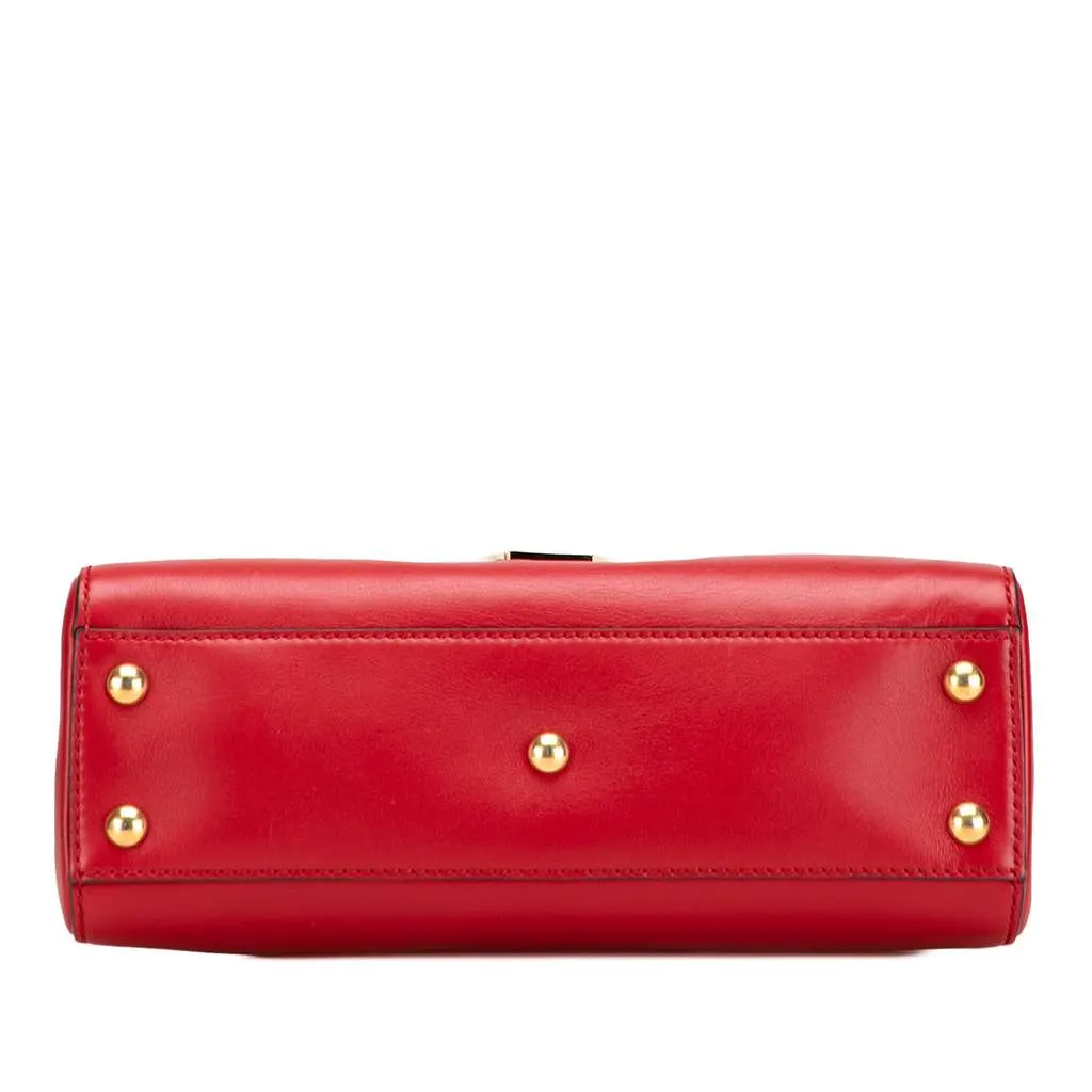 Gucci Leather Sylvie Web Top Handle Satchel Red Leather Good - Inside View