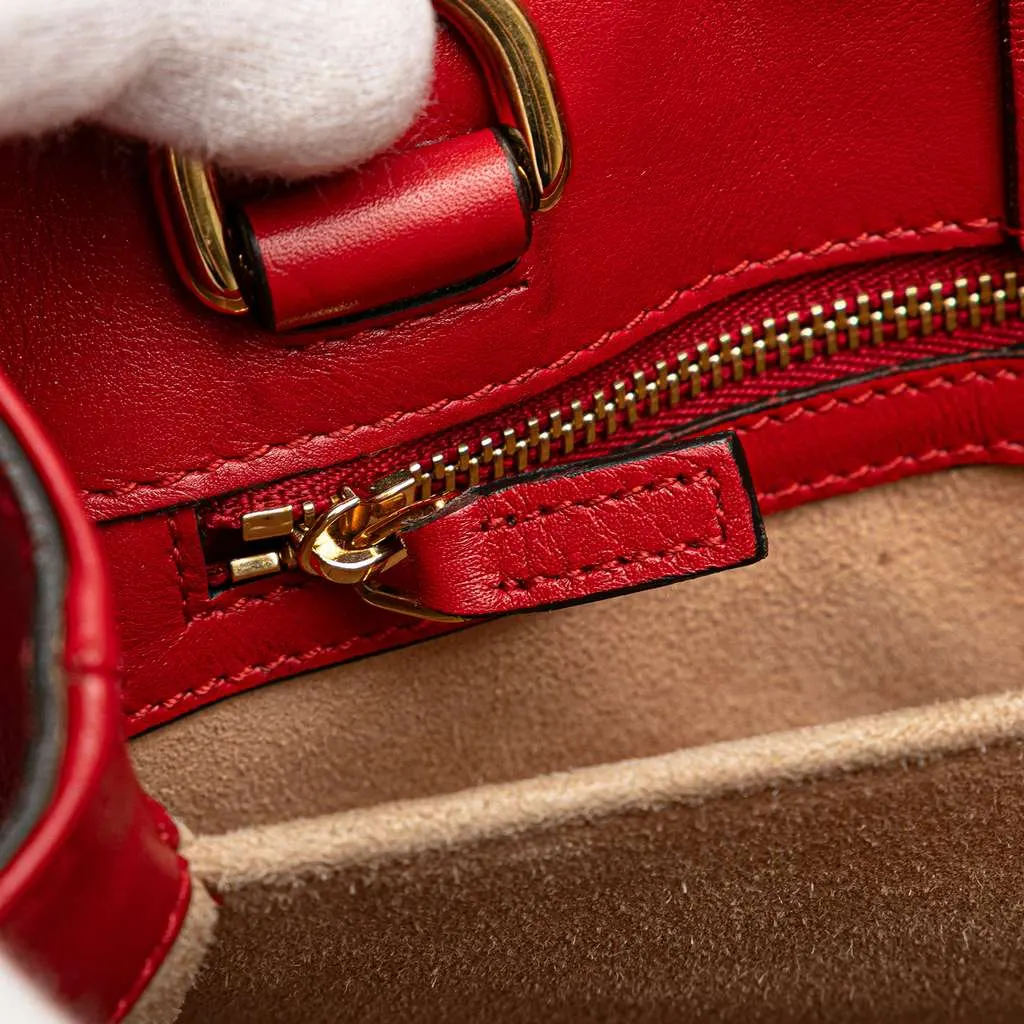 Gucci Leather Sylvie Web Top Handle Satchel Red Leather Good - Box View