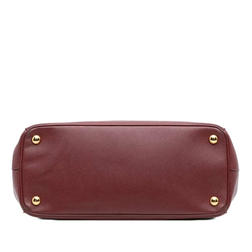 Prada Medium Saffiano Lux Galleria Double Zip Satchel Red Leather Good - Inside View