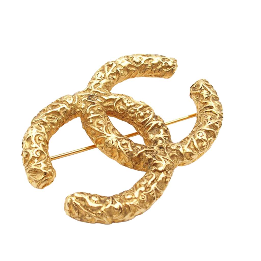 Chanel Gold Plated CC Brooch