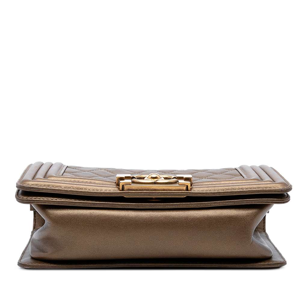 Chanel Small Quilted Metallic Calfskin Boy Flap - Image 6