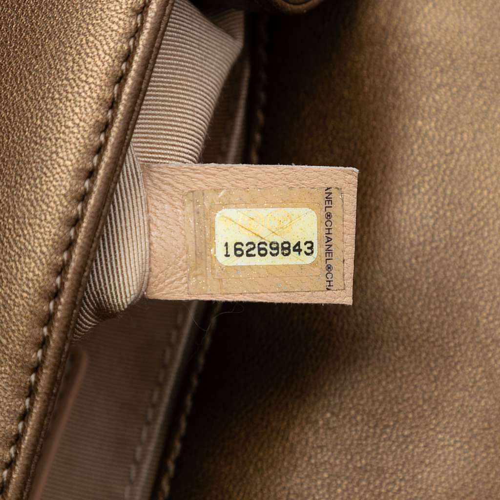 Chanel Small Quilted Metallic Calfskin Boy Flap - Detail 1