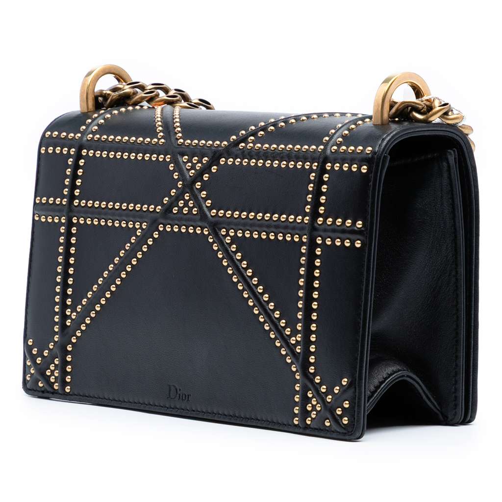 Dior Small Lambskin Studded Diorama Flap - Back view