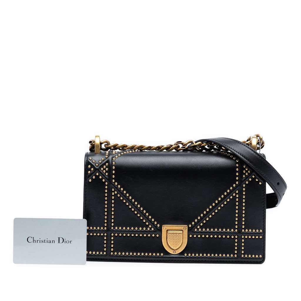 Dior Small Lambskin Studded Diorama Flap - Image 10