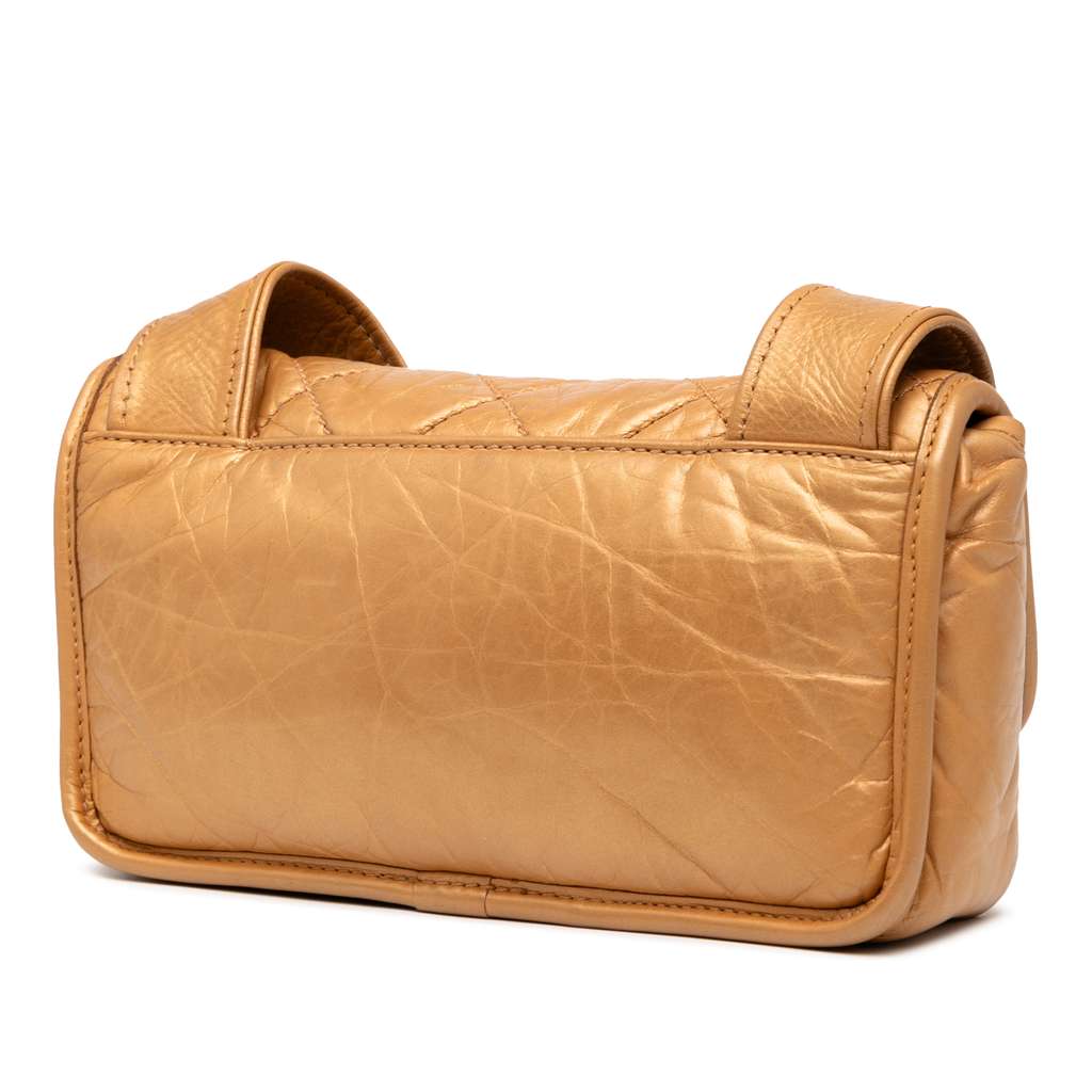 Chanel Quilted Aged Calfskin Vintage Ligne Messenger Flap - Back view