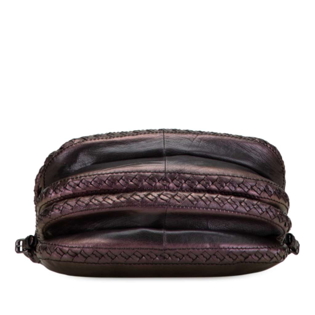 Bottega Veneta Intrecciato Trimmed Iridescent Calfskin Scarabee Crossbody - Image 6