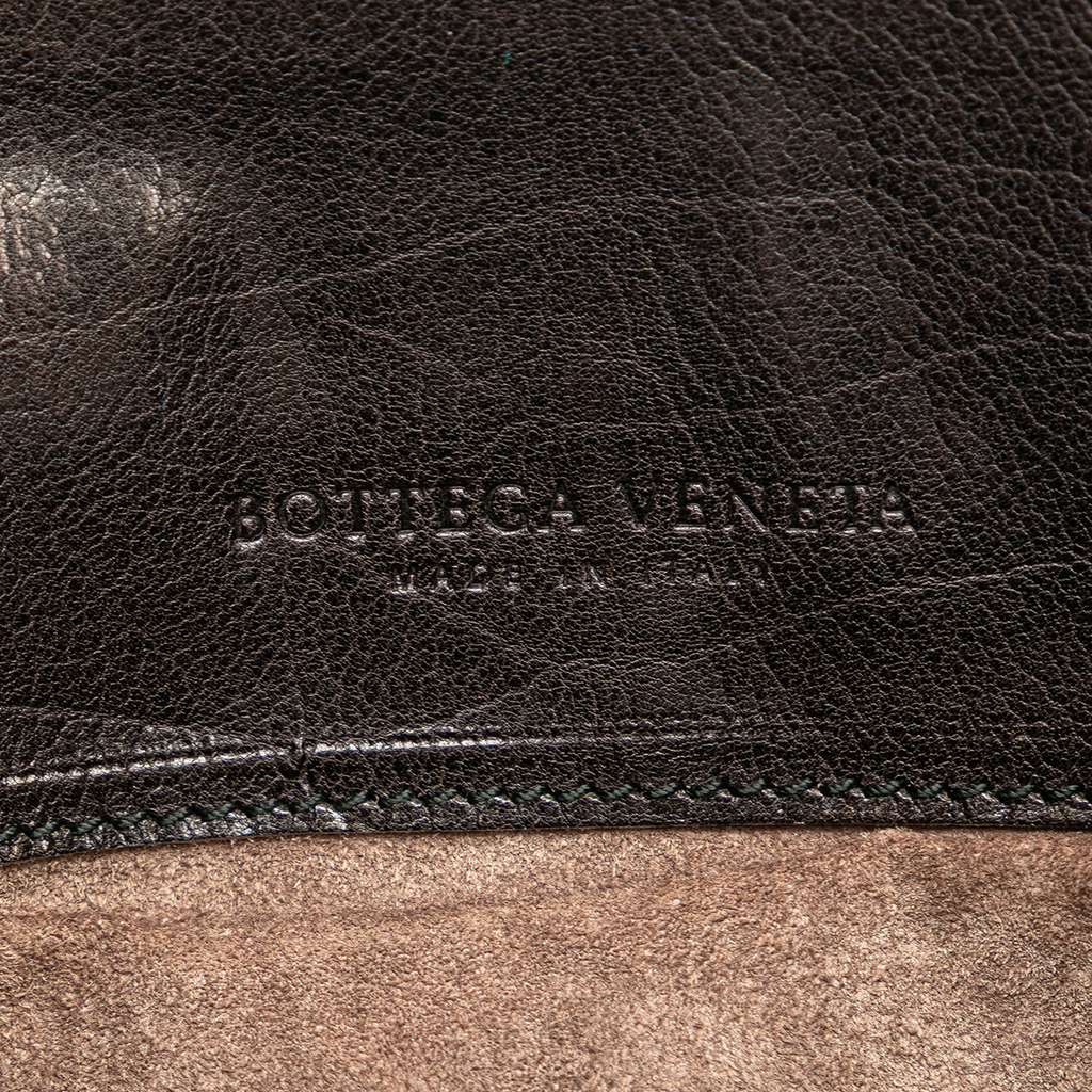 Bottega Veneta Intrecciato Trimmed Iridescent Calfskin Scarabee Crossbody - Side view