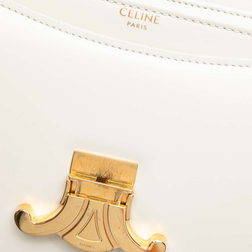 Celine Teen Shiny Calfskin Triomphe Besace Clea Chain Crossbody - Side view