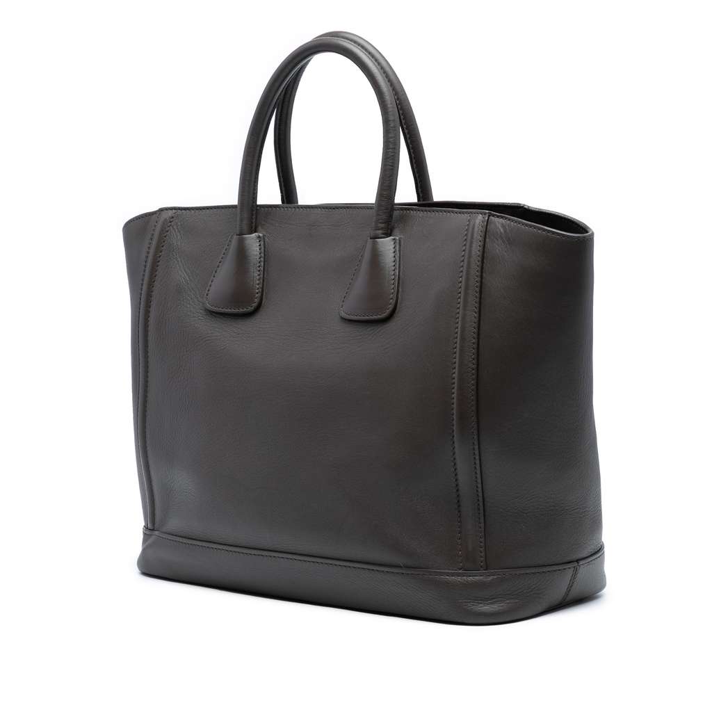 Prada Large City Calf Double Handle Shopping Tote - Back view