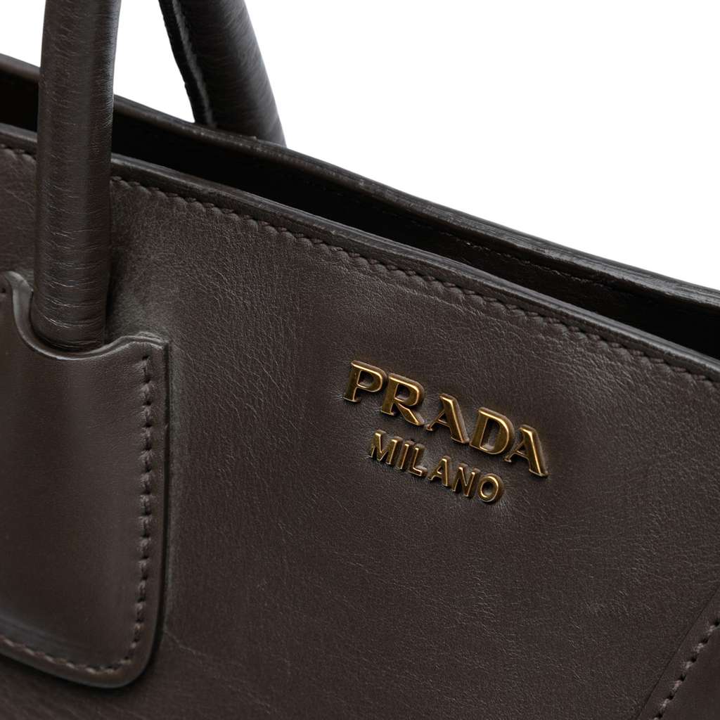 Prada Large City Calf Double Handle Shopping Tote - Side view