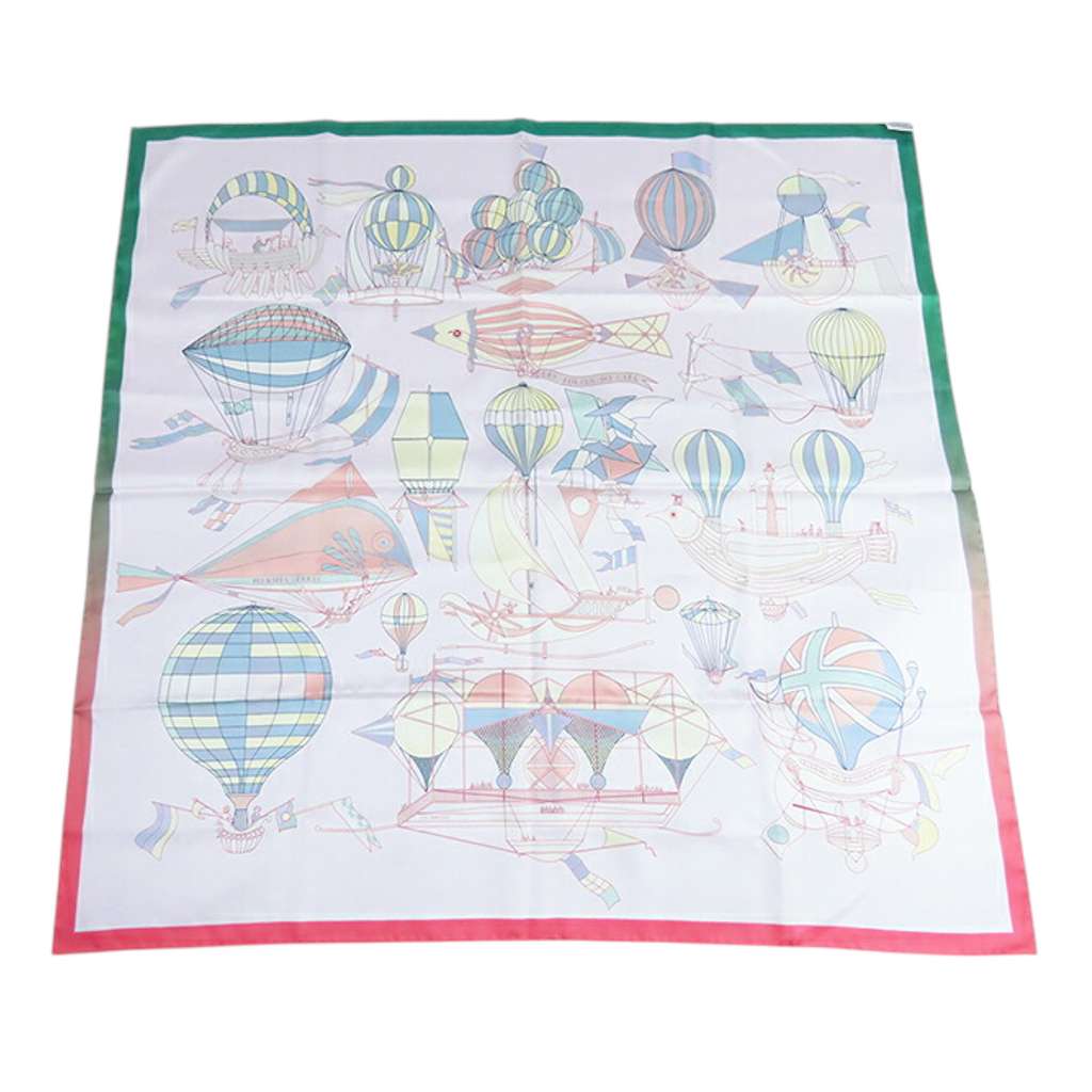 Hermès Les Folies Du Ciel Double Face Silk Scarf 90 - Back view