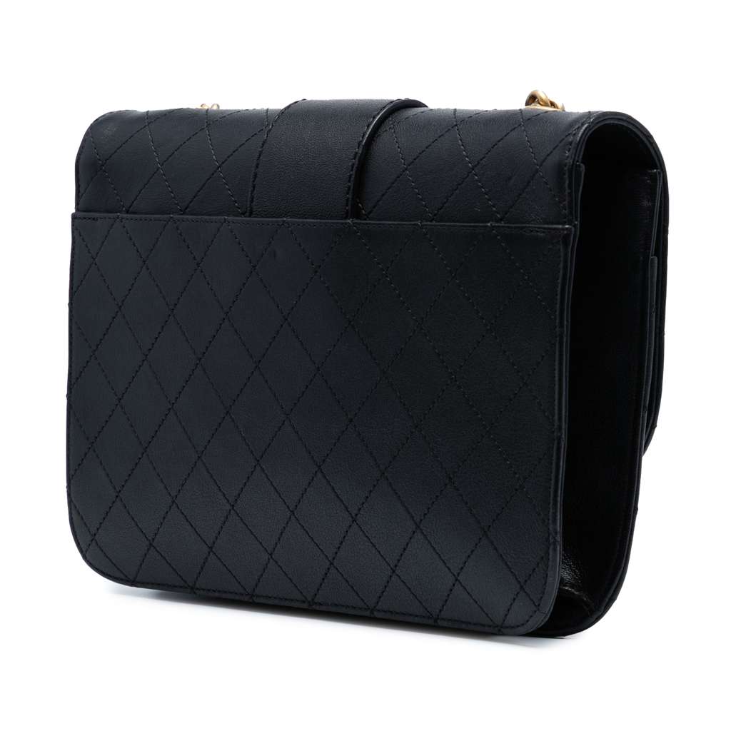 Chanel Large Quilted Sheepskin Front Chain Flap - Back view