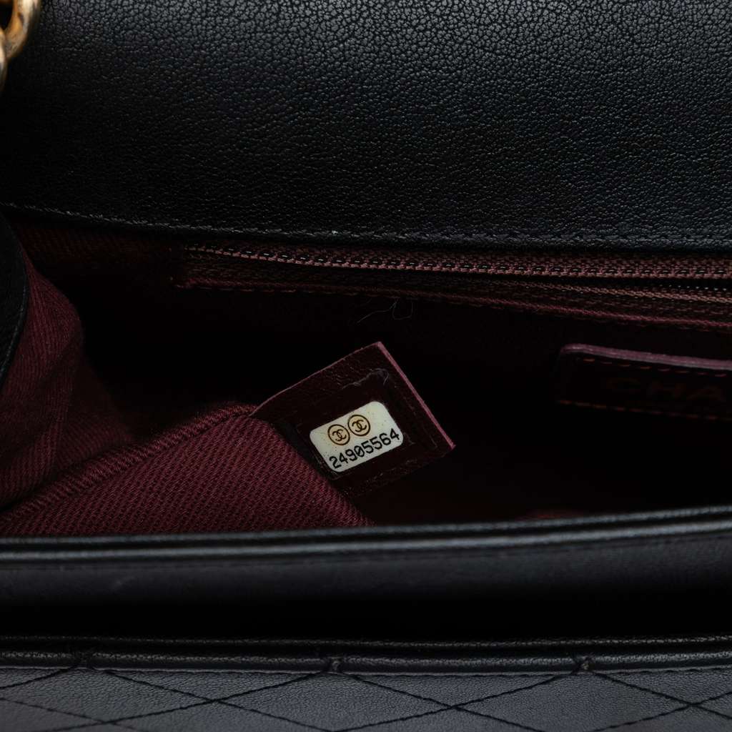 Chanel Large Quilted Sheepskin Front Chain Flap - Detail 1