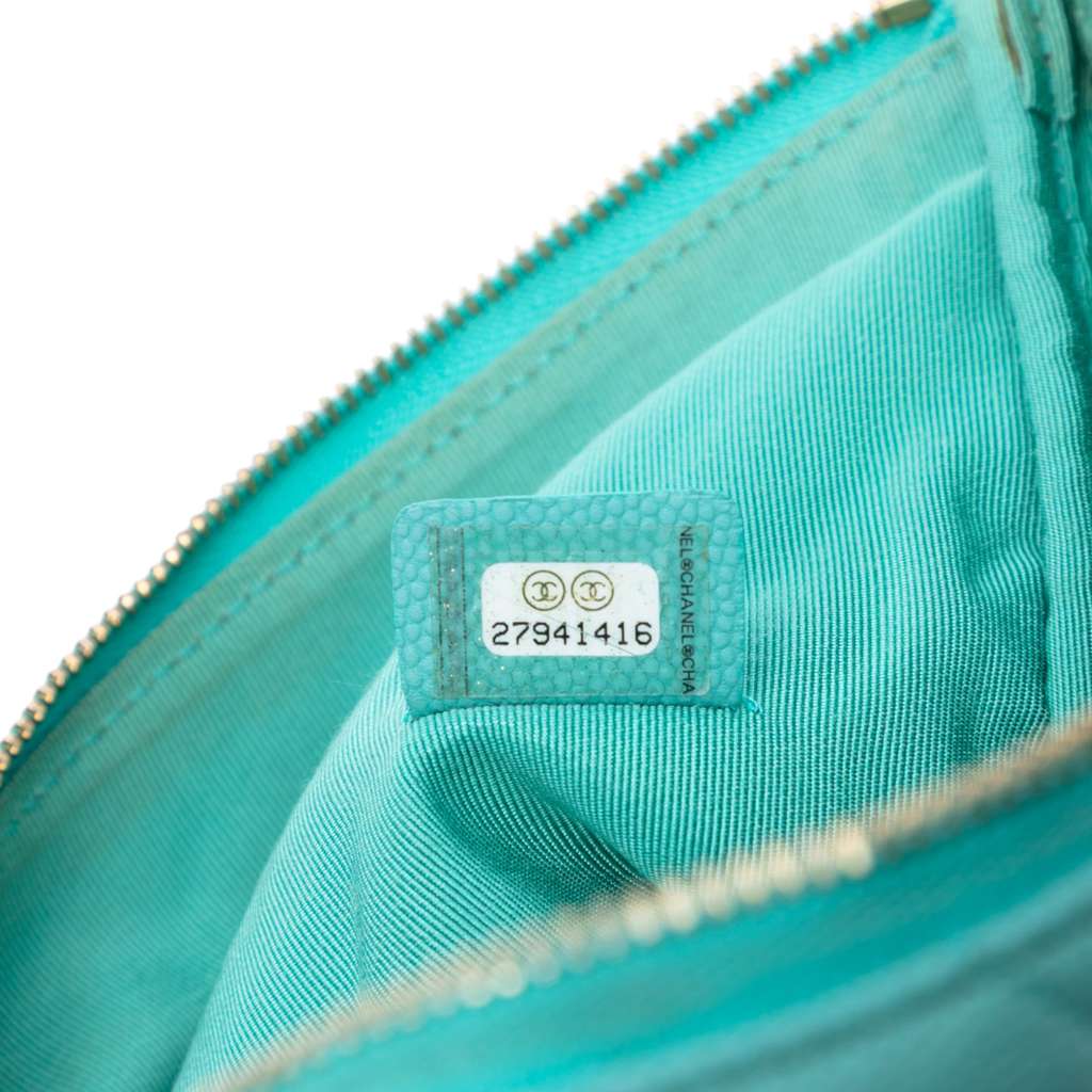 Chanel Medium CC Chevron Caviar O Case Clutch - Side view