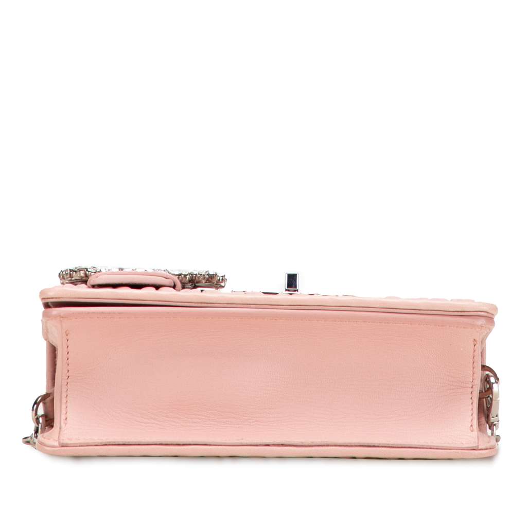 Miu Miu Matelasse Nappa Crystal Chain Buckle Crossbody - Image 6
