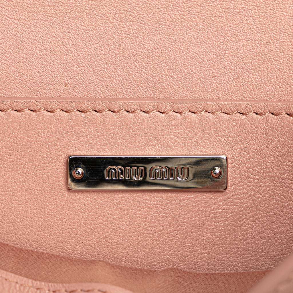 Miu Miu Matelasse Nappa Crystal Chain Buckle Crossbody - Side view