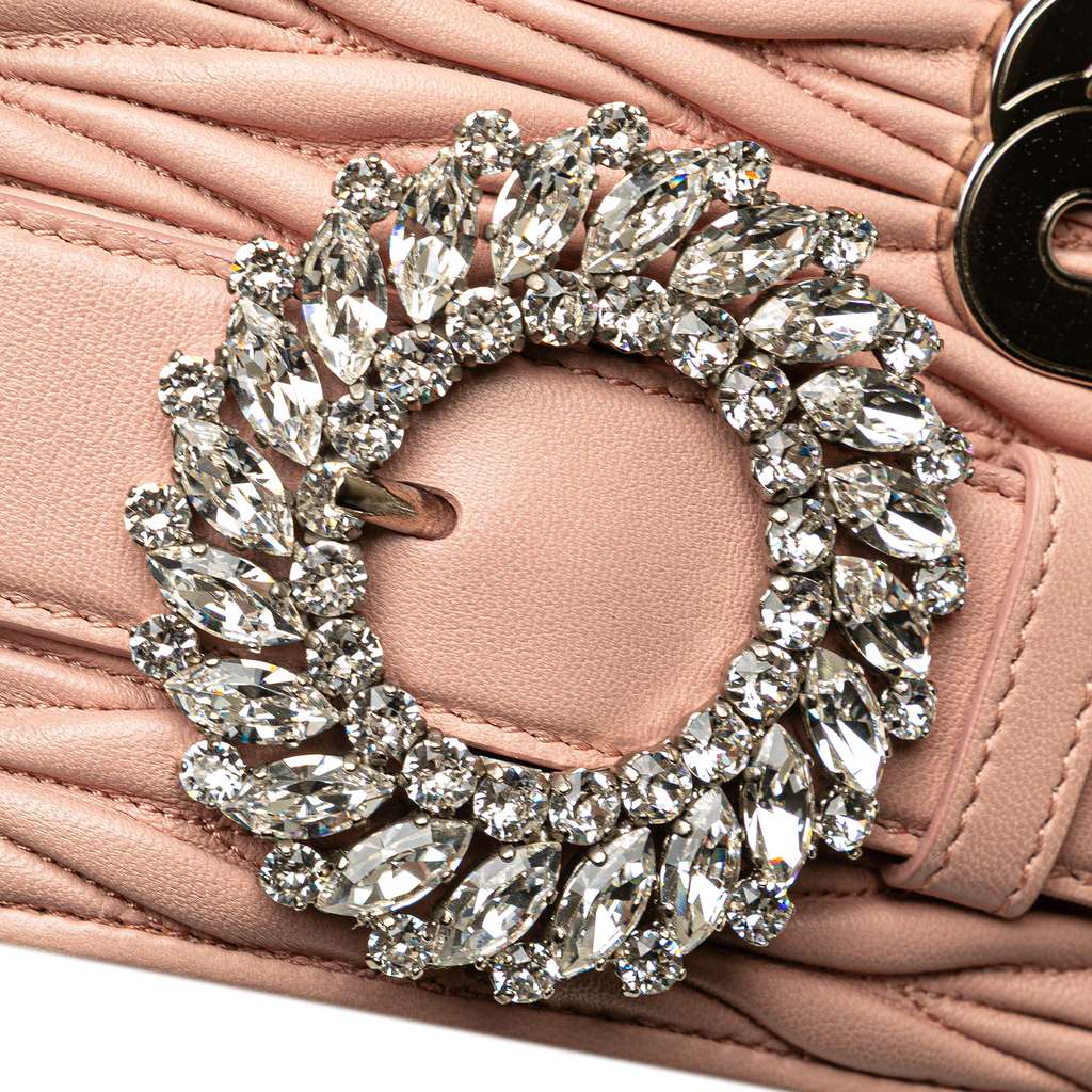 Miu Miu Matelasse Nappa Crystal Chain Buckle Crossbody - Detail 2