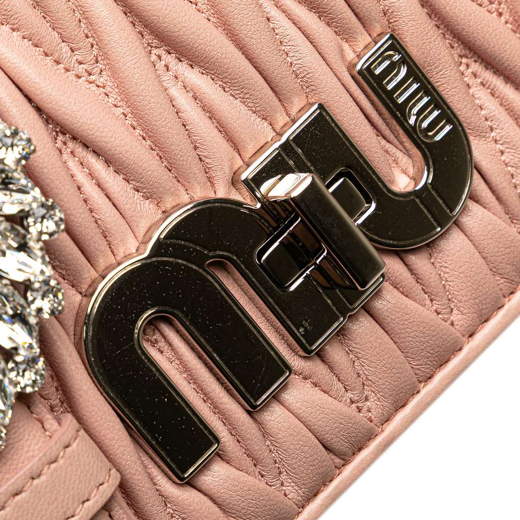 Miu Miu Matelasse Nappa Crystal Chain Buckle Crossbody - Image 10